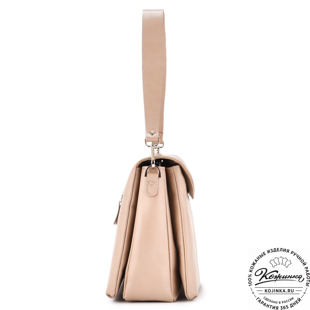 Кожаная женская сумка "Кейт" (бежевая)